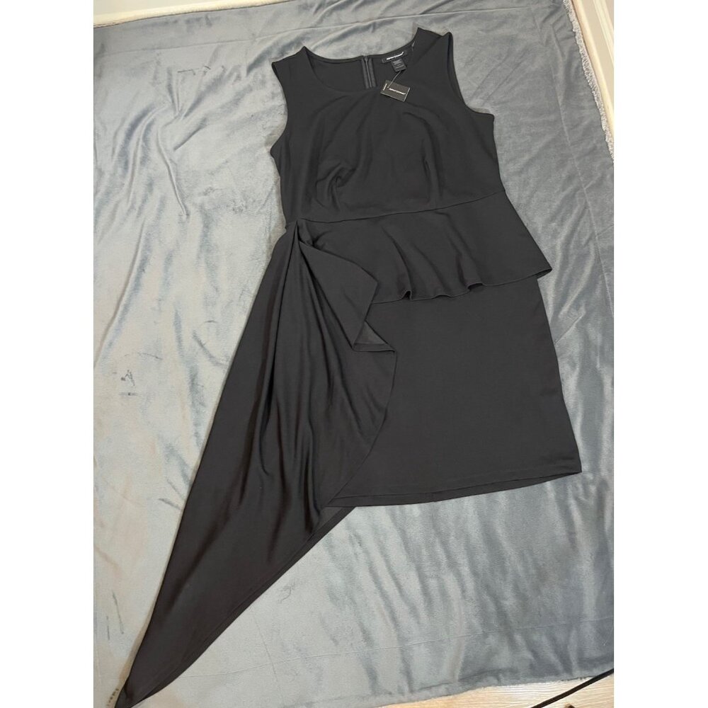 Ashley Stewart Asymmetric Peplum Black Dress - Picture 15 of 16